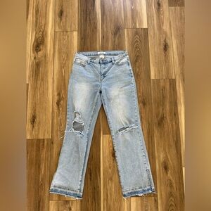 Vibrant M.I.U womens Light Blue Distressed Jeans size 11/W29